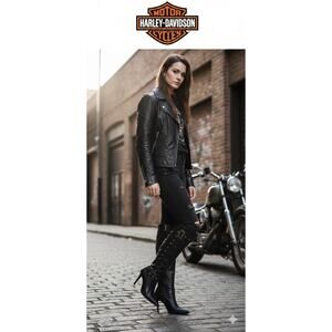 Authentic Harley-Davidson Women's "Chesterton" D85370 Stiletto Tall Boots